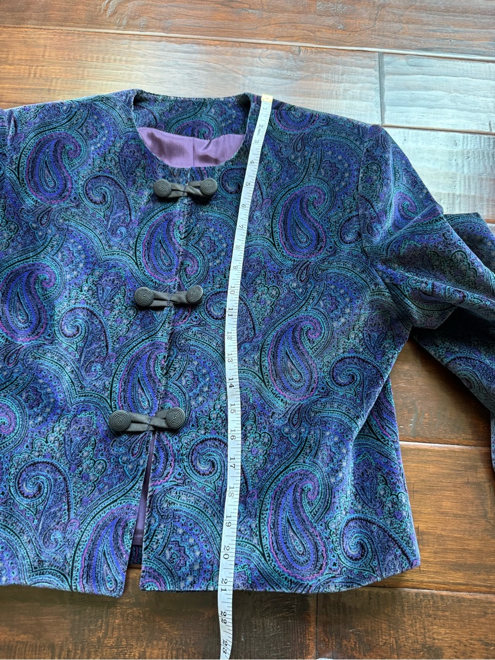 Boho Velvet Paisley Cropped Jacket Vintage Brettons Collection Festival Tapestry - Picture 8 of 10